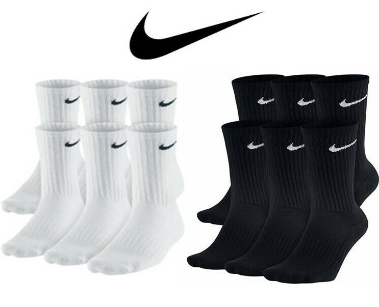 nike white swoosh logo 3 pack crew socks